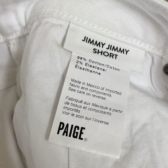 PAIGE Jimmy Jimmy optic white high rise jean shorts, size 14/32 NWT - Picture 6 of 6